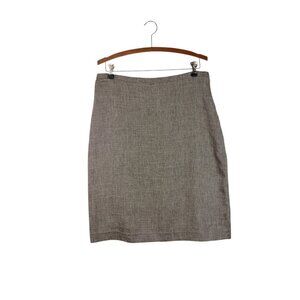 Kors Michael Kors Linen Blend Knee Length Skirt Brown Made in Italy Size 14